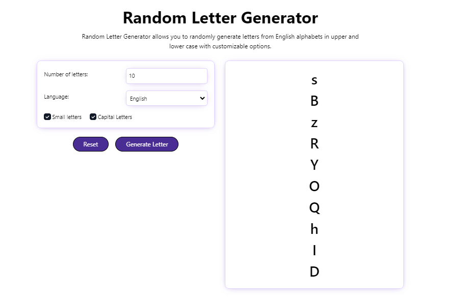 Learn Letters with Random Letter Generator